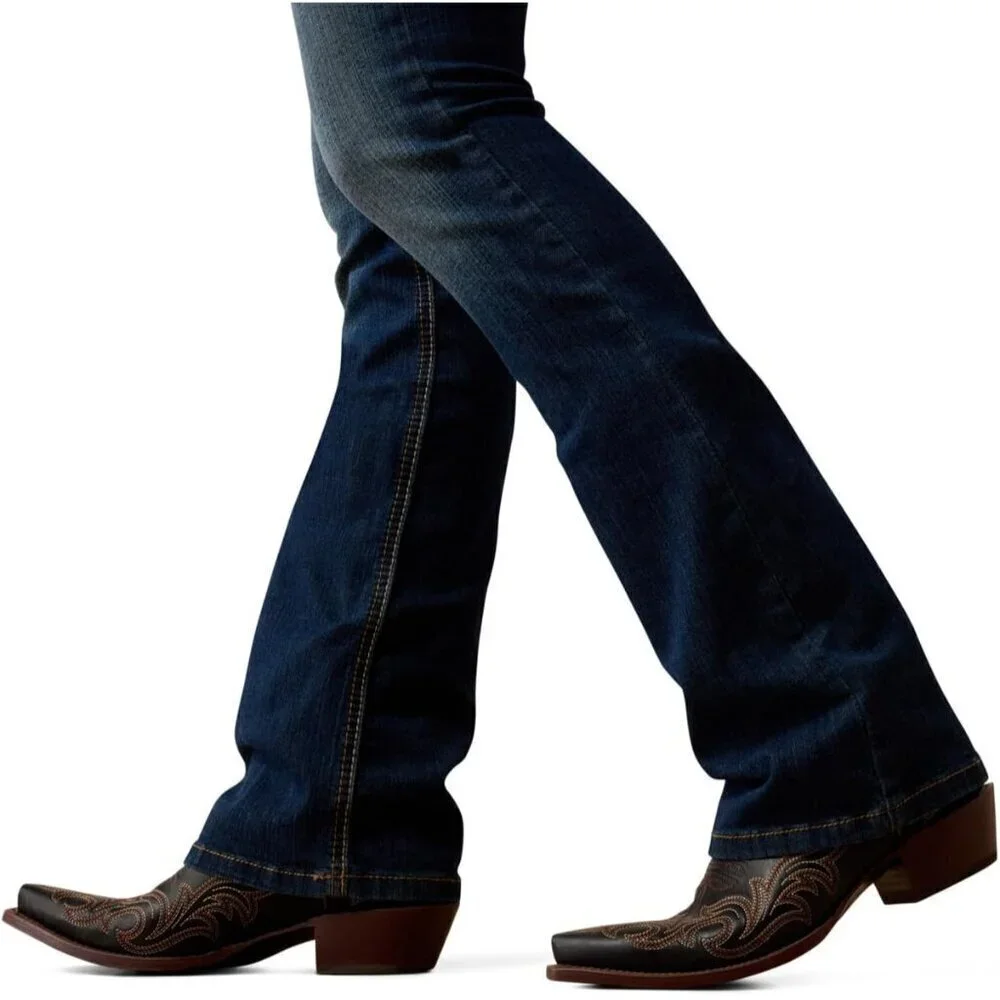 Women's Stretch Boot Cut Jeans Perfect Rise Flattering Fit 100% Cotton